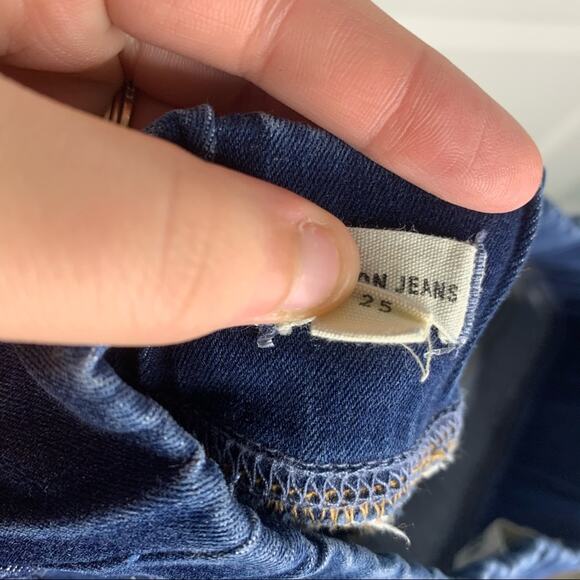Madewell Pull On Stretchy Dark Wash Denim Skinny Jeans Size 25 - Picture 9 of 11